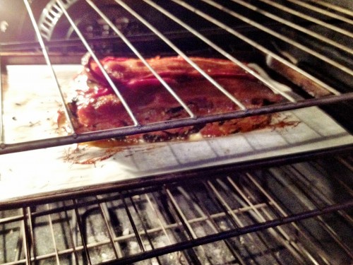 Bacon-topped meatloaf by The Modern Gal